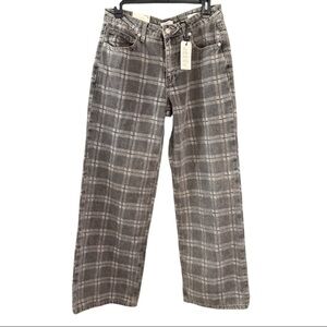NWT Forever 21 Plaid Baggy Jeans